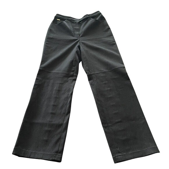 St. John Sport Pants Women's Size 2 Charcoal Trouser High Rise Lace Up Wide Legs - Picture 1 of 15
